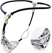 BDSM Chastity Belt For Men Stainless Steel Chastity Cage With Removable Urethral Dilator SM Bondage Chastity Belt Chastity Device Sex Toys For Men(Schwarz,100cm-110cm)