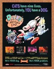 Rocko's Modern Life SNES Original 1993 Vintage Ad - Nickelodeon Video Game Promo