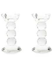 Lainy Home Pair of 6in Crystal Ball Candlesticks