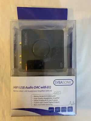 SYBASONIC HiFi USB Audio DAC with EQ 96KHz 24bit USB Headphone Amplifier with EQ