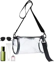 Cylindrical Clear PVC Shoulder Bag | Transparent Messenger Bag for Stadiums, Concerts, Airport Security | Trendy Clear Purse for Stadium Entry, Small Bag for Events