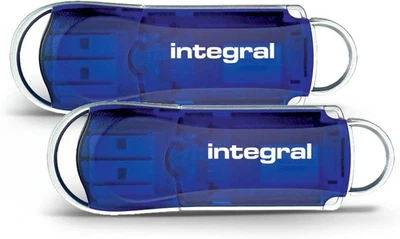 Integral 64GB 2-pack USB 2.0 Flash Drive Courier Blue x 2