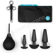 B-vibe Anal Training 7 Piece Black Butt Plug &amp; Accessories Education Set