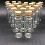 20 Pieces Small Mini Glass Bottles Jars with Cork Stoppers Set Wedding Crafting