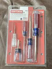 CRAFTSMAN 47137 USA MADE 5 Pc. Serrated Slotted Flat Blade Tip Screwdriver Set