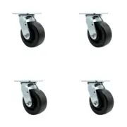 5 Inch Polyolefin Swivel Caster Set with Roller Bearing and Swivel Lock SCC