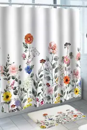 Colorful Modest Flower Garden Shower Curtain