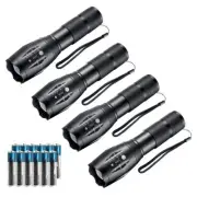 LED Flashlights4pack Tactical Flashlight High Lumens Lights with 12Pack AAA B...