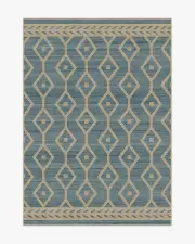 150' x 215' | Machine Washable Runner Rug | Kid & Pet Friendly | Indoor Rug | Newport Slate Blue Re-Jute Rug by Gray Malin | Ruggable