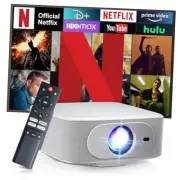[Netflix Licensed] Smart Projector with Built-in Apps, Wifi Bluetooth, white