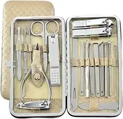 19pcs/set Pruning Nail Clippers Cutting Pliers Set Single Nail Groove Pedicure Inflammation Dead Skin Clipper Tool Home Tool,19pcs khaki