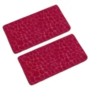 2pcs Memory Foam Bath Mat 31.49" x 19.68"Coral Fleece Bathroom Shower Rug-Red