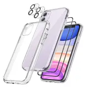 3 in 1 Case for iPhone 11 with 2-Pack Screen Protector and 2-Pack Camera Lens Protector For iPhone 11