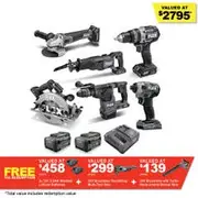 FLEX 24V Brushless 6 Piece 2 x 5.0Ah Combo Kit FXMA602-2C