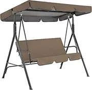 Garden Swing Canopy Replacement, Rainproof Anti-UV Oxfords Cloth Garden Patio Outdoor Rainproof Swing Canopy + Seat Cover,for 2/3-Person Swing Chair,Green,249x18