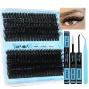 Lash Extension Kit Fluffier 150D+200D Lash Clusters Eyelash Extension Kit 12-20M