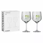 Ritzenhoff gin glass set of 2 star cut 002