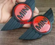 2pcs For Mini Badge Logo Front Bonnet Red And Black Metal Stick On Emblem Cooper