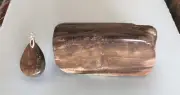 100% Natural 178.9g Petrified Wood Specimen + 30.5ct Petrified Wood Pendant Aus.