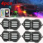 AUXBEAM RGB LED Rock Light Multicolor Neon Underglow Light app&Remote Control 4x