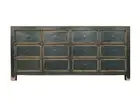 DALIAN SOLID HARDWOOD ORIENTAL CHINESE BOHO ANTIQUE BUFFET SIDEBOARD BROWN