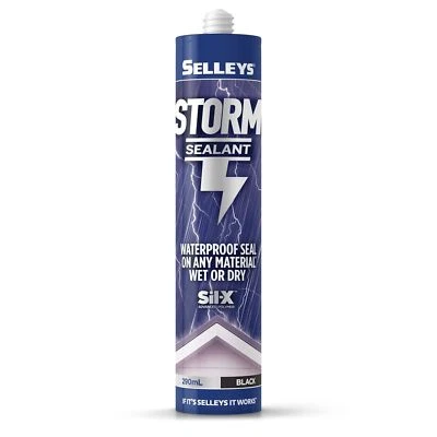 Selleys 290ml Black Storm Waterproof Gutter And Roof Sealant UV Resistance