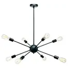 YANSUN 8-Light Black Sputnik Chandeliers, Modern Ceiling Light Fixture, Kitchen