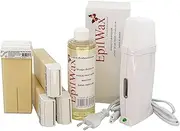 EpilWax Royal Complete Epilation Kit with: Professional Wax Warmer 4 Roll-On Wax 100ml Vanilla, 100 Epilation Strips, 1 Bottle of 250ml Oil After Epilation (Royal Series Vanilla 4)