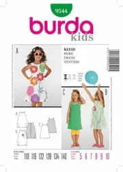 Burda Sewing Pattern 9544 Girls Childs Dress Size 5-10