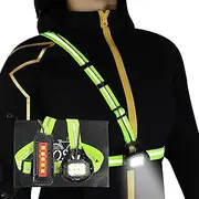 Running Lights for Runners, True 800 Lumen Led Chest Light for Running at Night Adjustable Beam, Safety Light with Yellow Reflective Gear for Running, 4-8h USE TIME
