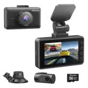 4K Dash Cam Front and Rear 24/7 Recording, 3" IPS Screen Hidden Car Camera, 4...