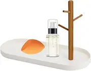 [Kezvmhy] Bracelet Organizer - Jewelry Tray, Ring Tray Stand | Cosmetic Storage Tray, Jewelry Tree Stand with Wooden Branch Rack, Vanity Organizer Jewelry Holder for Living Room, Bedroom, Bathroom