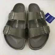 Birkenstock New w/ Box Arizona Light Studs Iron Oiled Leather Exquisite Narrow