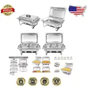 Stylish 4-Pack 8QT Chafing Dish Set with Trays - Ideal for Every Celebration