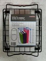 Lockermate Stac-a-shelf, Extra Tall 12 Inch Wire, Stackable, Locker Shelf, Black