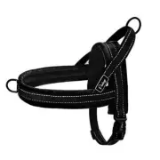 Soft Flannel Padded Dog Vest Harness, Escape Proof/Quick L:chest 26-32" Black