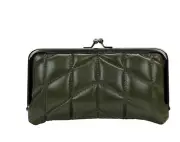 Patricia Nash NWT EVERLY Women's Quilted Leather Frame Wallet-Black MSRP $119