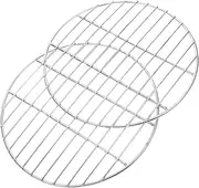 2pcs Stainless Steel Round BBQ Grill Rack Versatile Wire Mesh for Grilling Smoking Baking Tea Brewing Easy to Clean Cooking Tool for All Food