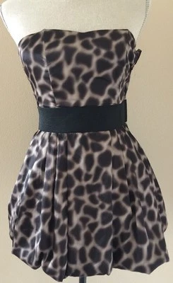 H & M Strapless Abstract Animal Print Bubble Dress 4 NEW $34.95 2-Way Straps Inc