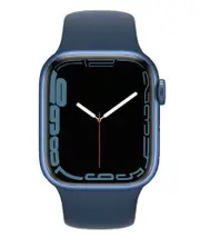 Apple Watch Series 7 - 32GB - Blue-Aluminum-Sport Band-Abyss Blue - Cellular + GPS - 45mm - Blue - Aluminum - Abyss Blue - Sport Band - Rubber - Refurbished (Acceptable Condition)