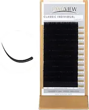LASHVIEW D Curl 13mm Silk Mink Fake Eyelash Extensions 0.20 Thickness Thick Lashes Semi-Permanent Eyelashes Natural Individual Application for Professional Salon Use