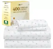 California Design Den Lodge Sheets Twin Size Printed Set - 400 Thread Count 1...