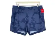 Spanx Sunshine Floret Shorts XL Navy Blue Pull On Stretchy