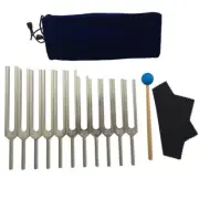 Tuning Fork Set, 11 Tuning Forks for Healing, Sound Therapy, with Silicone1048