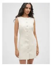 [Seed Heritage] Linen Button Through Mini Dress in Cream