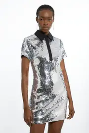 Tux Sequin Woven Mini Dress