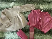 Girls size 4 Dress Top New Pumpkin Patch + New Cardigan by Miss Molly + Stocking