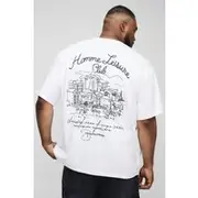 Mens White Plus Oversized Homme Resort T-Shirt