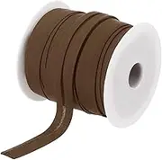 uxcell 1/2 Inch Single Fold Bias Tape Polyester Continuous Bulk Bias Tape for Sewing, Seaming Quilting Hemming Binding Crafts (Brown 25 Yards)