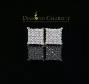 White Sterling Silver Women & Men 0.72ct Cubic Zirconia Square Stud Earrings